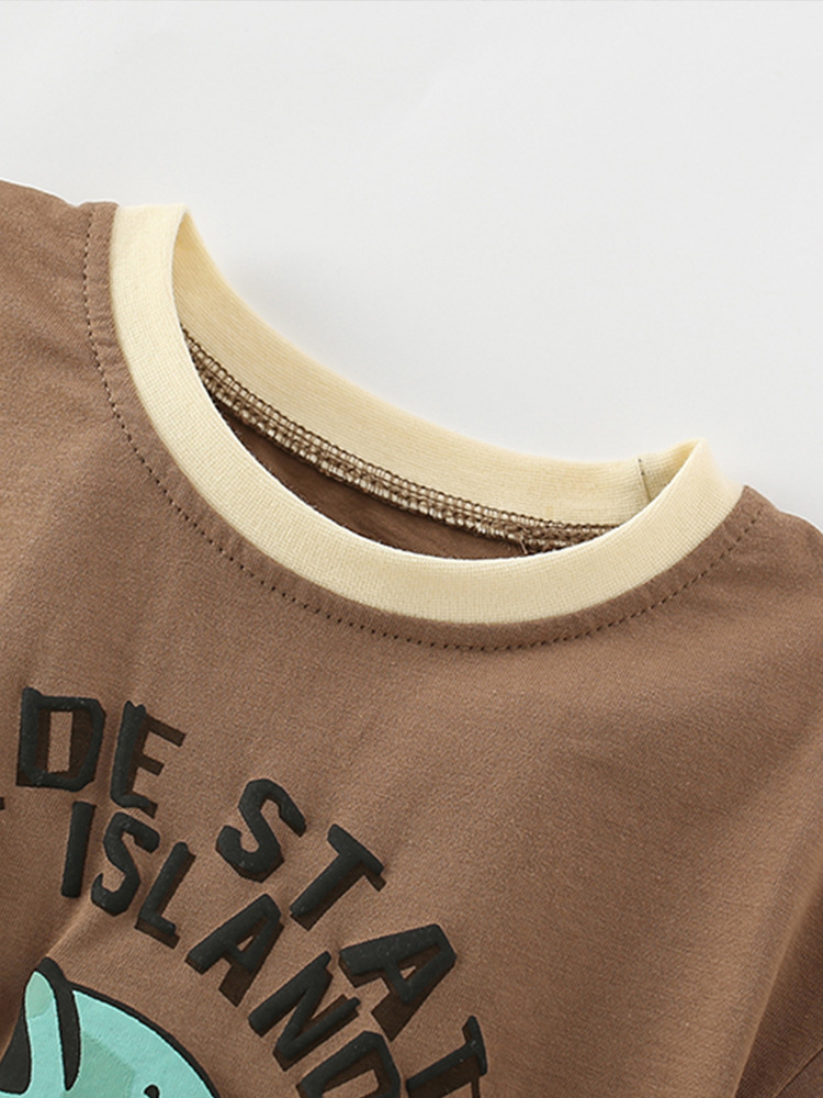 Camiseta de niño malwee transfronteriza de manga corta verano nuevo estilo niños europeos y americanos casual cuello redondo hermoso top estampado