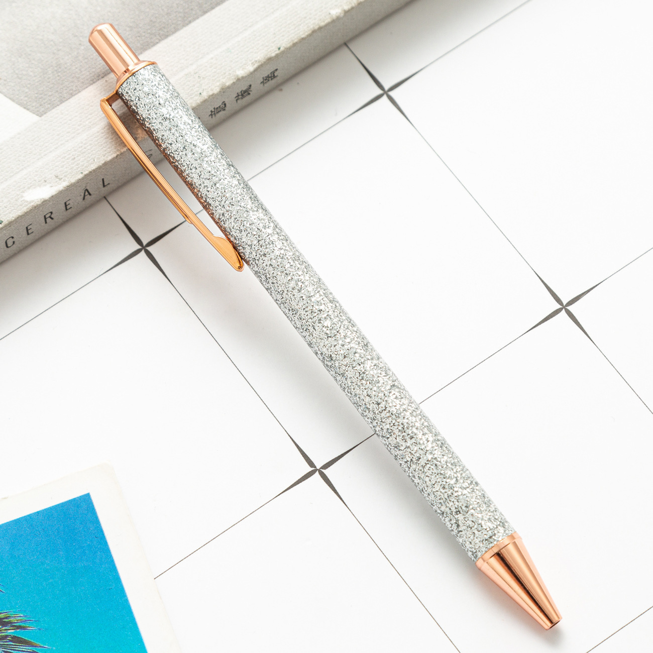 Yiwu fábrica directa polvo de oro prensa bolígrafo publicidad logotipo láser regalos bolígrafo de metal bolígrafo