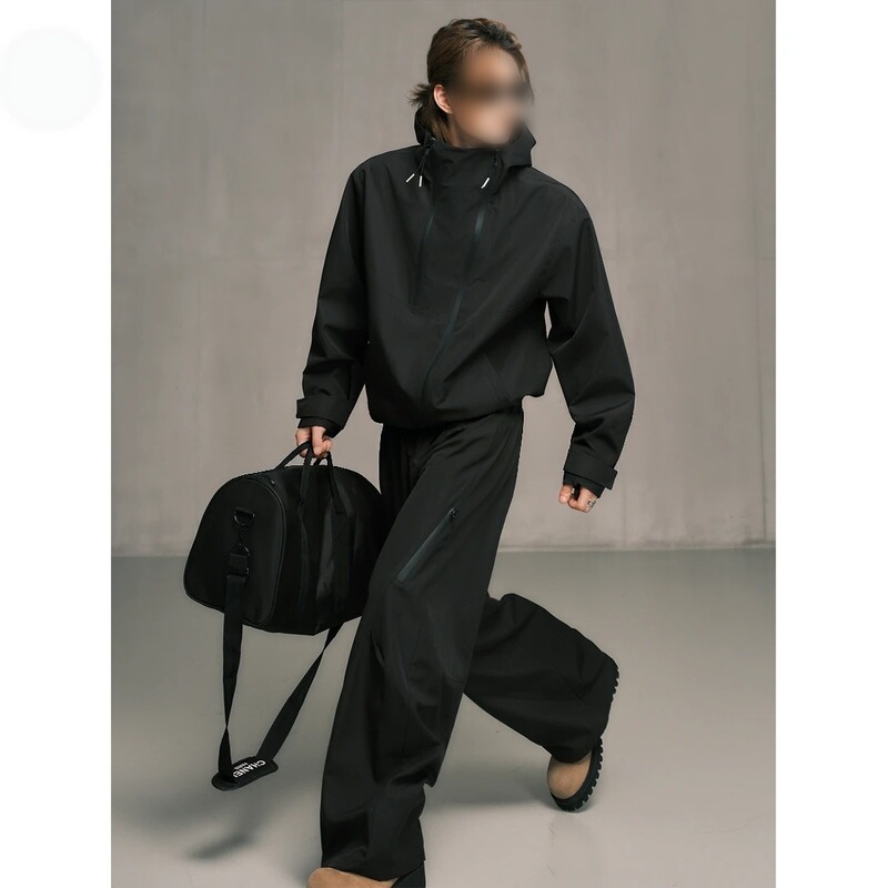 Autumn new trendy versatile designer American-style men's hooded long-sleeve jacket and casual long pants fashion set
