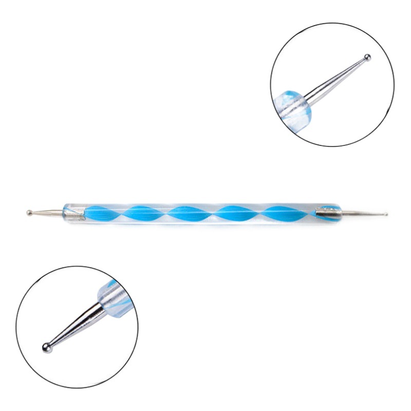 Factory green spiral rod point drill pen double-headed DIY Clay Clay double-headed indentation pen point flower needle soft pottery tool