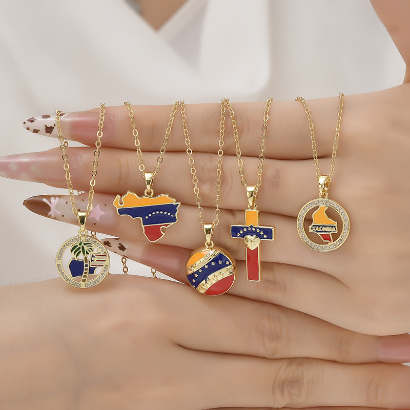 Cross-Border Hot-Selling New Product: South American Venezuelan Ethnic Style Jewelry, Vintage Non-Fading Micro-Inlaid Zircon Necklace Wholesale Cross-Border Hot-Selling New Product: South American Venezuelan Ethnic Style Jewelry, Vintage Non-Fading Micro-Inlaid Zircon Necklace Wholesale