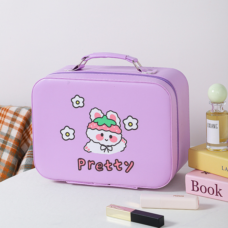 Nueva caja de maquillaje de dibujos animados de alto valor, bolsa de maquillaje portátil de viaje, bolsa de maquillaje portátil de regalo, bolsa de almacenamiento de regalo encantadora