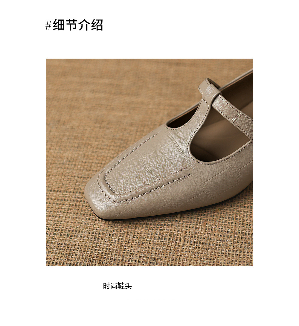 Giày Mary Jane nữ da cừu gót thấp 4.5 cm quai ngang có khóa — đen chi tiết 10