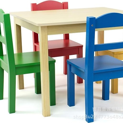 儿童木质桌椅套装儿童书房家具套装实木学习桌写字桌批发