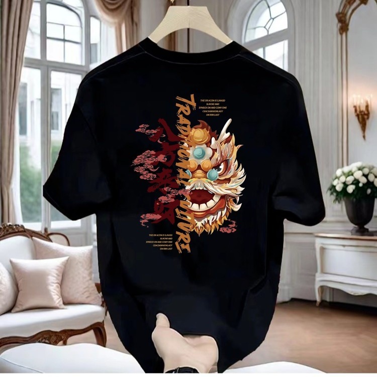 アメリカのトレンディなブランド純綿メンズラウンドネック半袖Tシャツメンズ服夏の新しいルーズ半袖カジュアルトップ|undefined