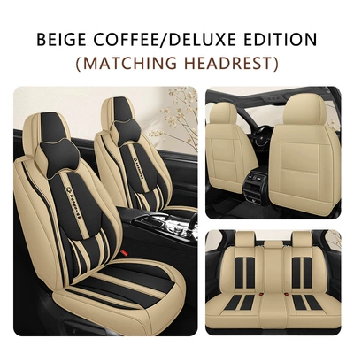 Interior Cushion Seat Cover — Four Seasons Pad - black-beige-memory-foam-solid-waist-comfort-version-five-seats