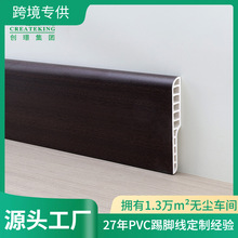 佛山厂家创璟批发9.5cm环保防水WPC踢脚线PVC踢脚线简约胶装