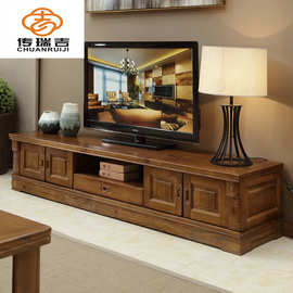 香樟木新中式电视柜明清实木电视机柜客厅组合固定款2米雕花地柜