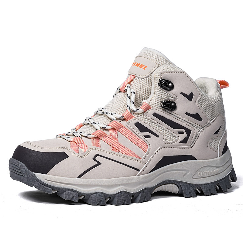 Otoño y invierno, zapatos de montaña de algodón para mujeres, pareja, montaña, senderismo de fondo, deporte de invierno, calentamiento más grueso.