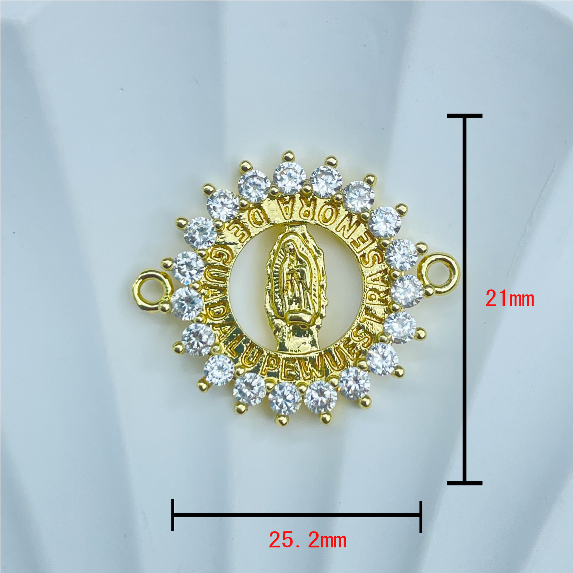 23.2*18mm Jewelry Making Size 1 Piece 23.2*18mm Copper Zircon Human Geometric Virgin Mary Pendant Connectors Jewelry Accessories