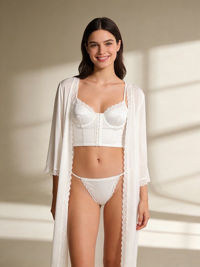 Conjunto de sutiã e calcinha costas nuas estilo boémio cetim_voghion.com