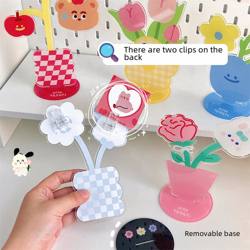 Tengyi Original Cute Acrylic Bookmark Creative Desktop Flower Ornament Girl Multifunctional Folder Wholesale