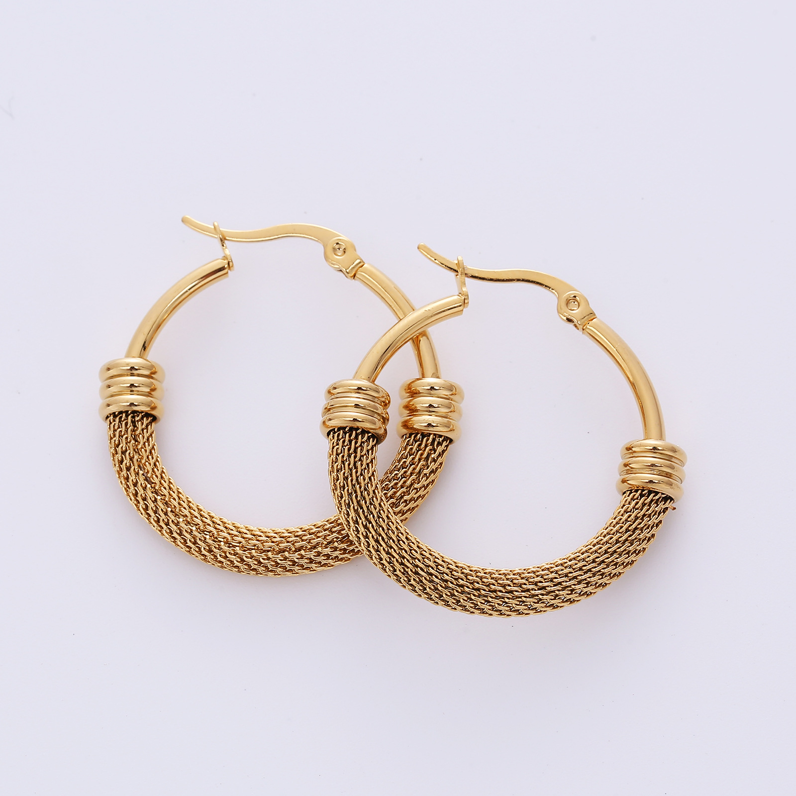 Fashion Circle Titanium Steel Earrings Plating Stainless Steel Earrings