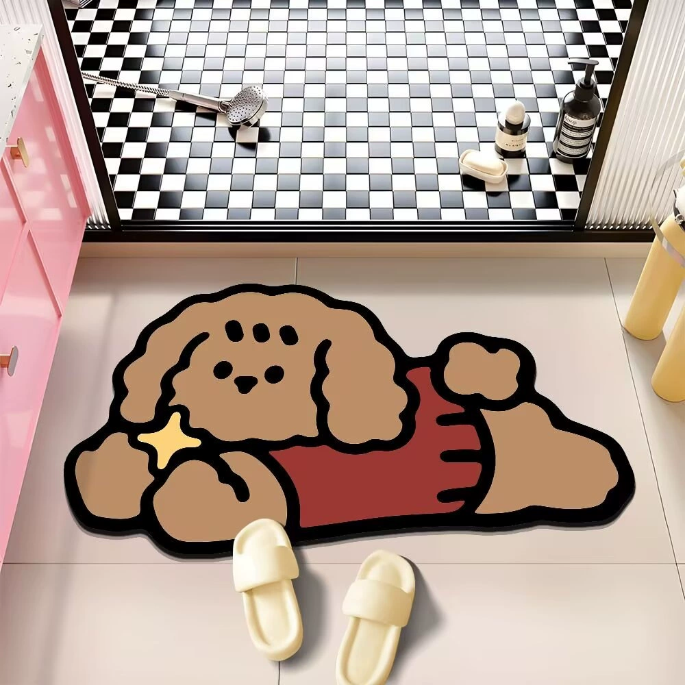 Коврики для ванной комнаты ins щенок диатомовая грязь коврики для домашнего использования
