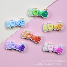 字母love字牌贴片亮面树脂配件奶油胶diy手机壳儿童发夹配饰贴片