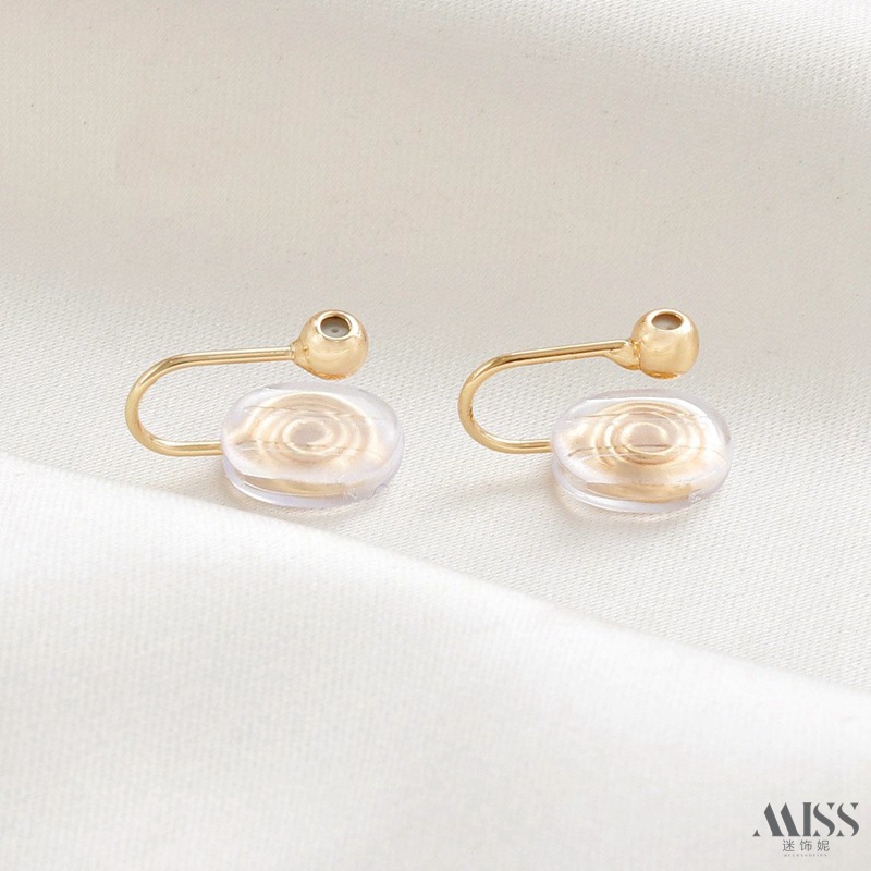 14K gold-wrapped color-preserving plastic beads mosquito repellent incense plate ear studs ear clip converter ear hole-free earrings diy ear jewelry accessories