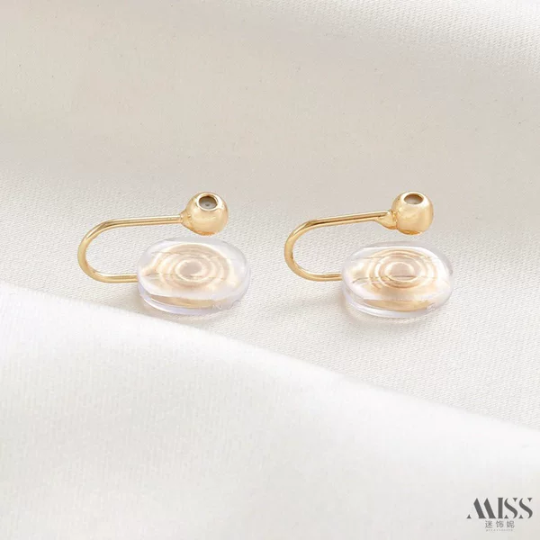 14K gold-wrapped color-preserving plastic beads mosquito repellent incense plate ear studs ear clip converter ear hole-free earrings diy ear jewelry accessories