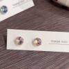 [polygonal] pink zircon stud earrings