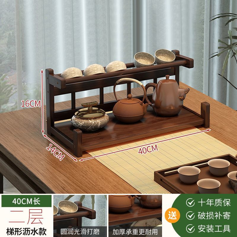 데스크탑 티 캐비닛 - 월넛 컬러 2단 40