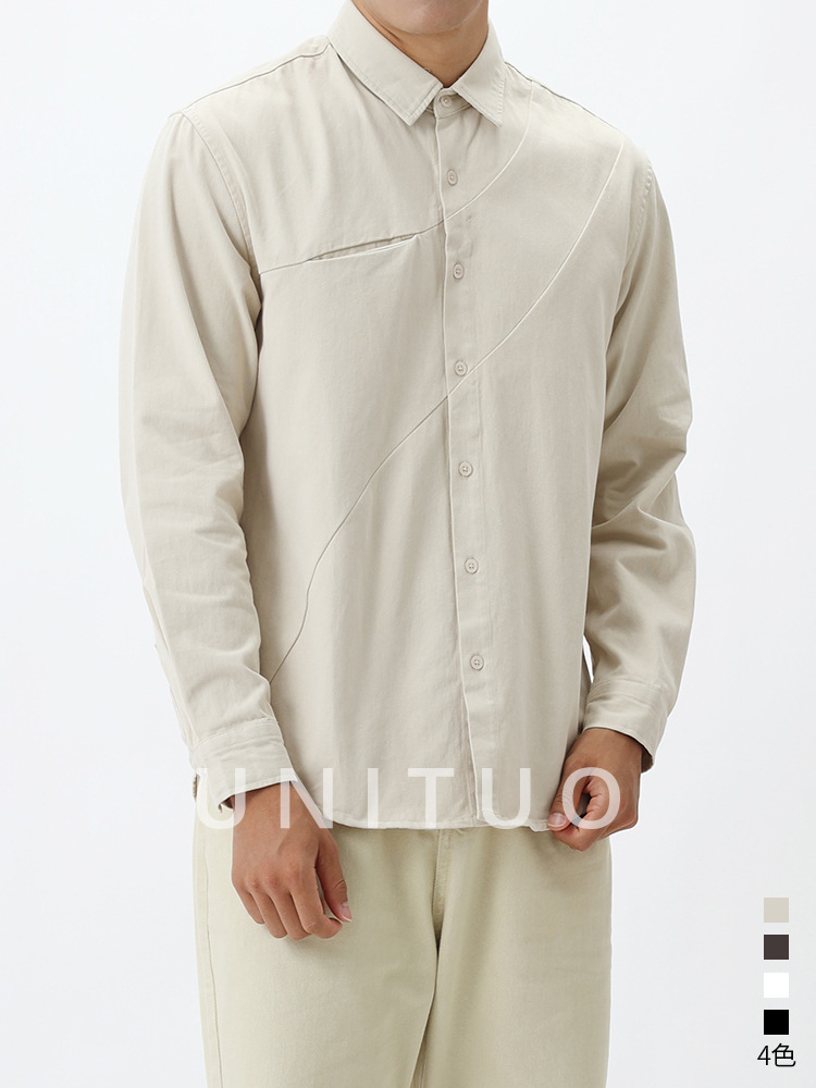 2025 nuevo algodón camisa de manga larga hombre camisa de estilo vintage de alto nivel para hombres chaqueta de hombre casual japonesa