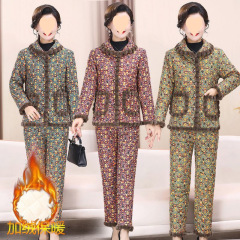 新年戰袍棉衣成套居家上衣褲子兩件套裝加絨加棉保暖睡衣棉服棉褲