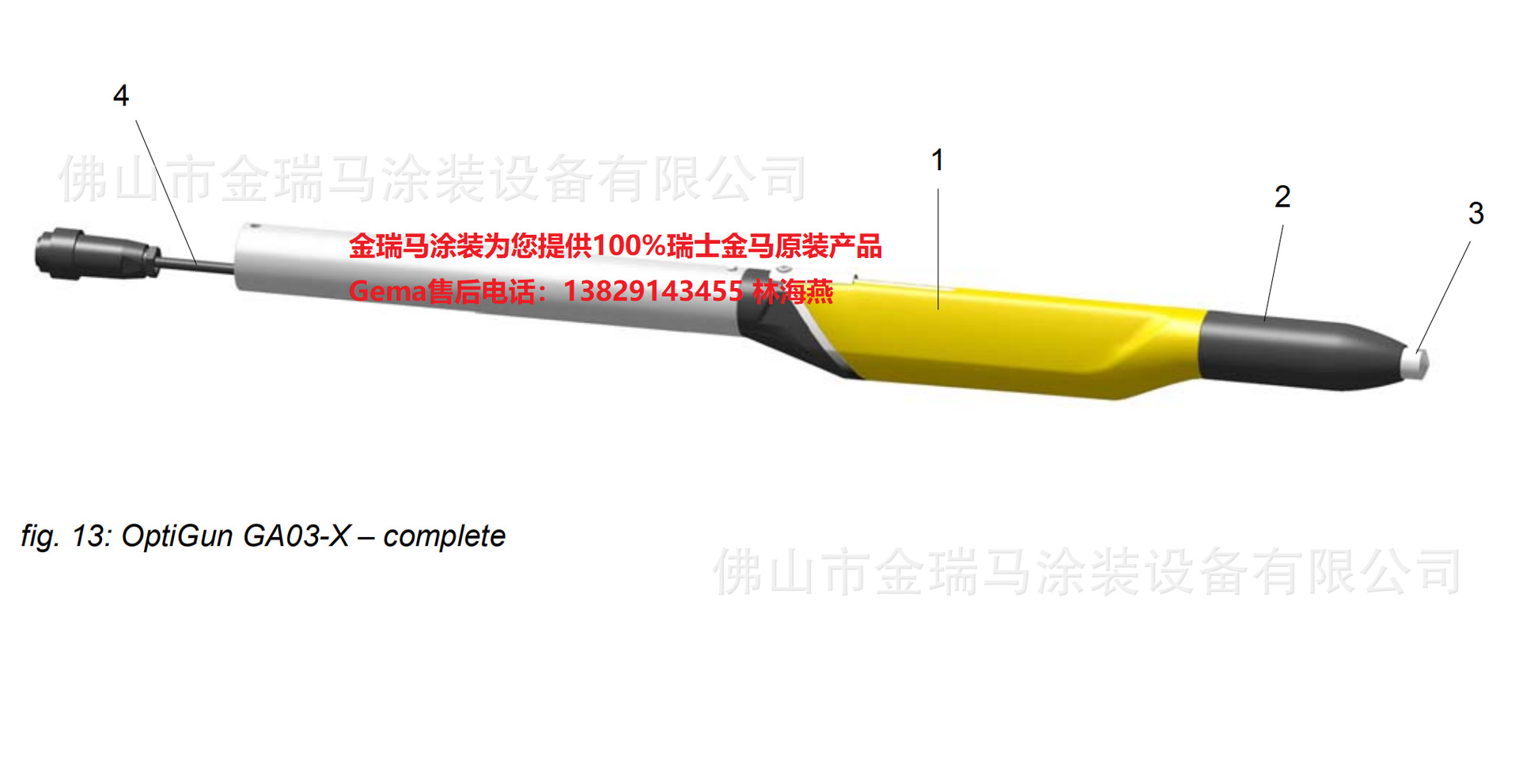供应瑞士金马 OptiGun-GA03自动单枪 配备20米电缆专用CG10单枪