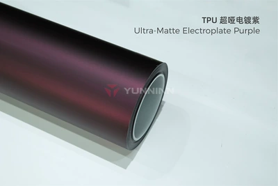 Auto Color Change Film: matte finish car wrap, satin - tpu-ultra-matte-electroplated-purple-15215m