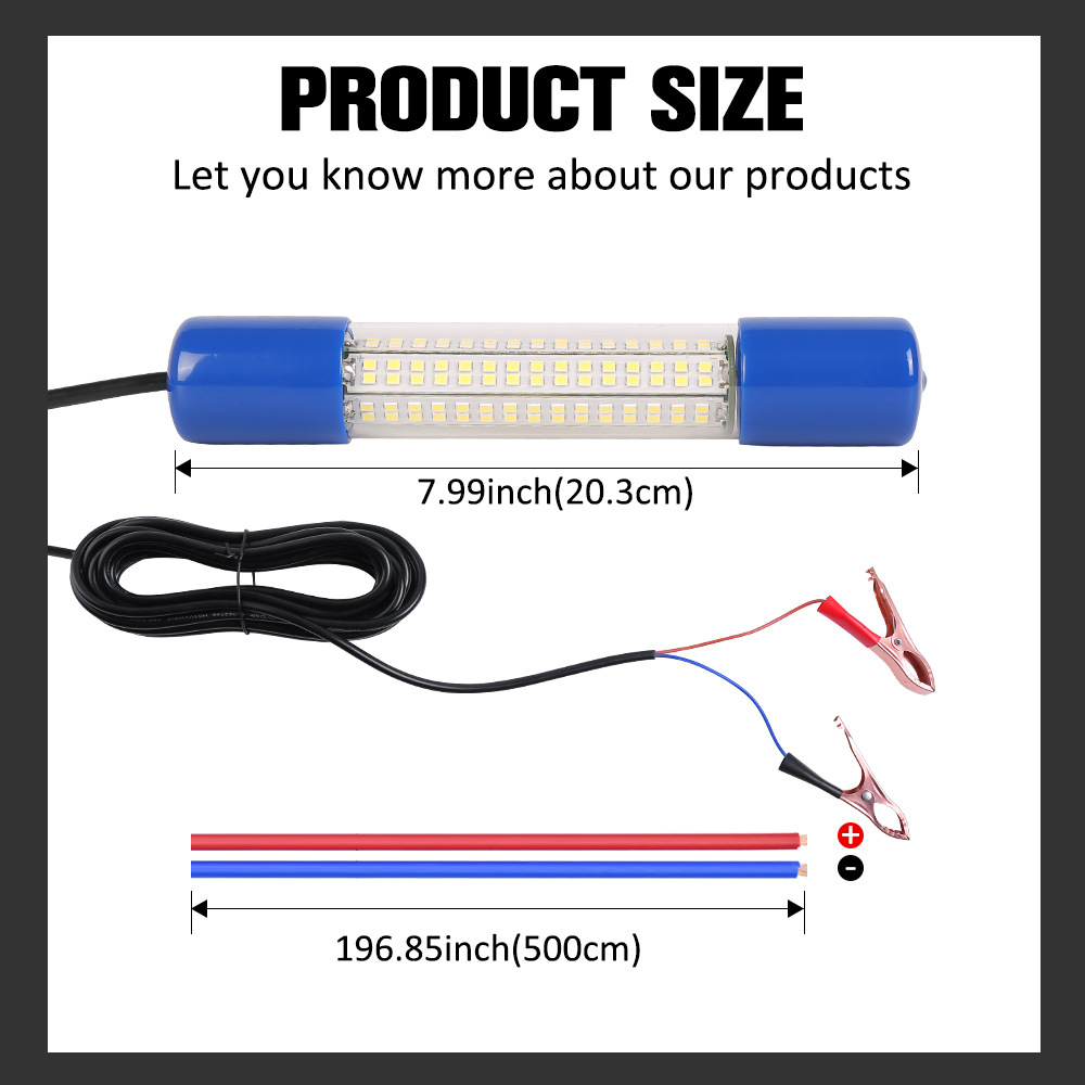 Nuevo LED de alta potencia 30W50W Luz de seis lados emisora de luz trampa de peces 12V24V luz subacuática Luz de pesca de hielo