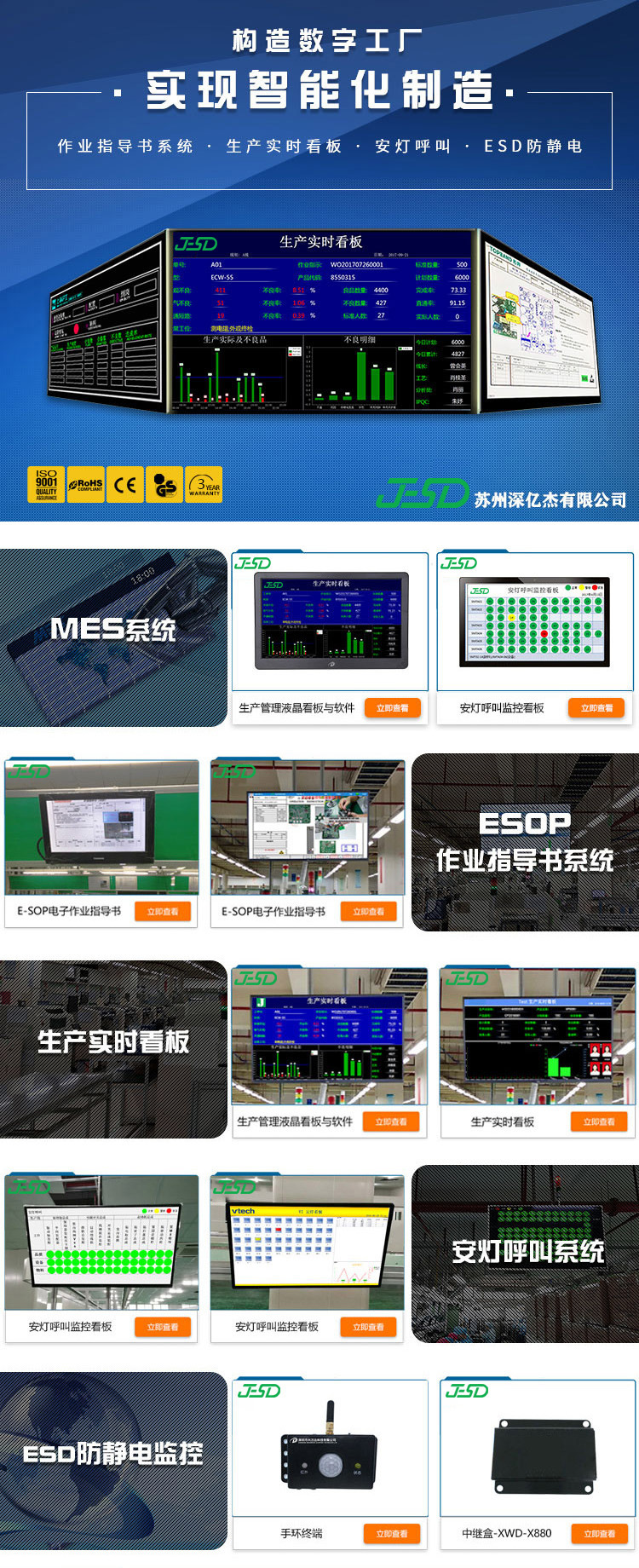 Shenyijie ESOP operation instruction system andon call Board Electronic Factory Wireless Call full figure