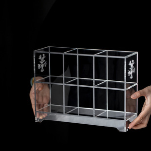 Acrylic Tea Set Teapot Multi-Treasure Cabinet Display Rack Desktop Storage Rack Without Back Panel Grid Rack Can Be Developed