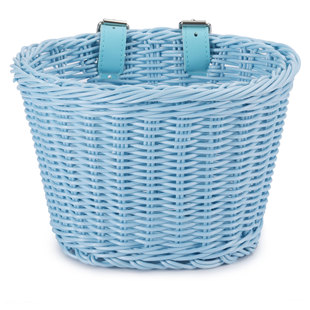 SOURCE manufacturer imitation Rattan woven basket children's car woven basket fashion retro hand woven storage basket scooter basket