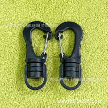 厂家供应12MM塑料旋转铁线勾扣 1.2CM塑胶挂钩扣安全绳勾箱包配件