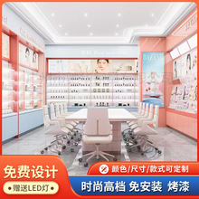 公司化妆品展厅展示柜化妆品调色师彩妆展示柜台护肤香水烤漆柜