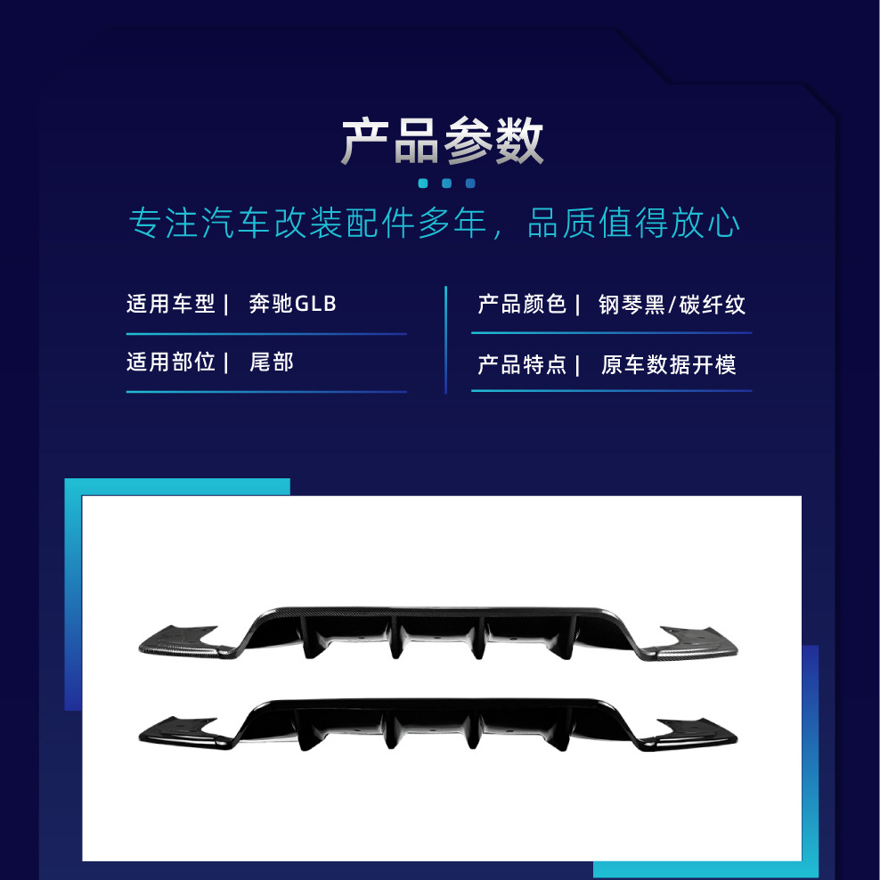 Suitable for Mercedes-Benz GLB X247 GLB35 AMG Line 2020-2026 rear lip spoiler modification