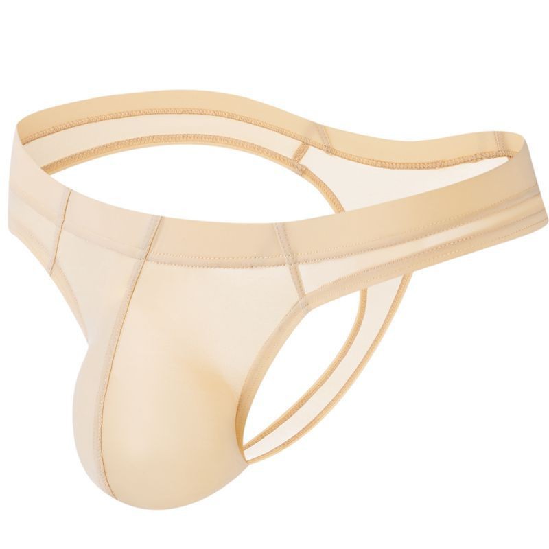 Ice silk ultra-thin translucent sexy men's briefs bikini T thong fun