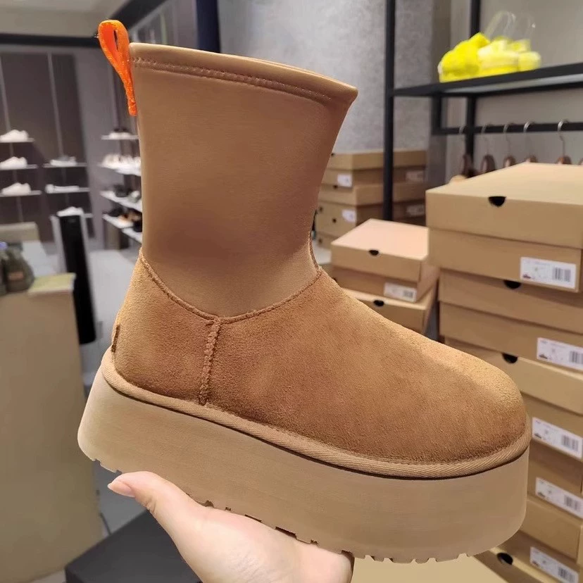 Сапоги снеговые Martens, зимние ботинки на платформе с эластичной флисовой подкладкой, новые коллекции