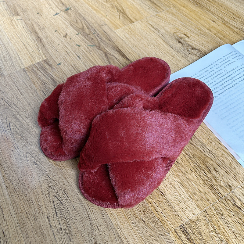 Puede abrir un boleto especial del 13% de venta directa de comercio electrónico transfronterizo comercio exterior único hogar zapatillas de cabello de cabello de conejo tamaño grande