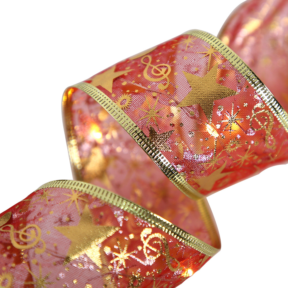 Doppellagiges Draht-Weihnachtsband, DIY-Schleife, Weihnachtsbaum, Geschenkverpackung, dekoratives Band_voghion.com