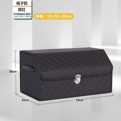 box supplies practical, Car storage bag/box - black-and-red-check-medium