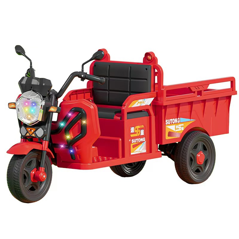 Triciclo eléctrico para niños de 2 a 8 años de edad, niños y niñas pueden montarse en un carro de baterías recargables con un carro de juguete con cubo image 6