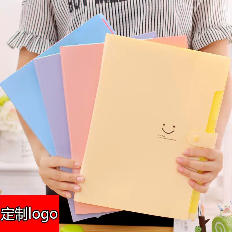 厂家批发糖果色风琴包A4A5A6多功能多层文件夹 可印刷定LOGO
