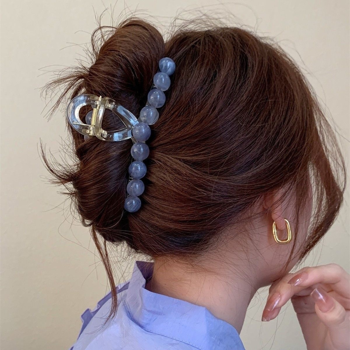 2026 nuevo clip de cabello ondulado clip de cabello de tiburón grande clip de cabello de mujer detrás de la cabeza de alta sensación clip de cabello accesorios para el cabello