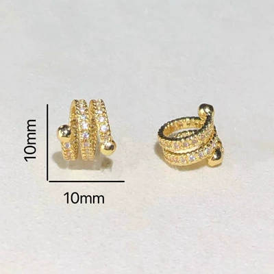 14K Gold-Filled Color-Preserving Crystal DIY Accessories Spiral Twist Ring-Shaped Bead Holder Bracelet Necklace Zircon Jewelry (Zərgərlik ara hissələri) - gold
