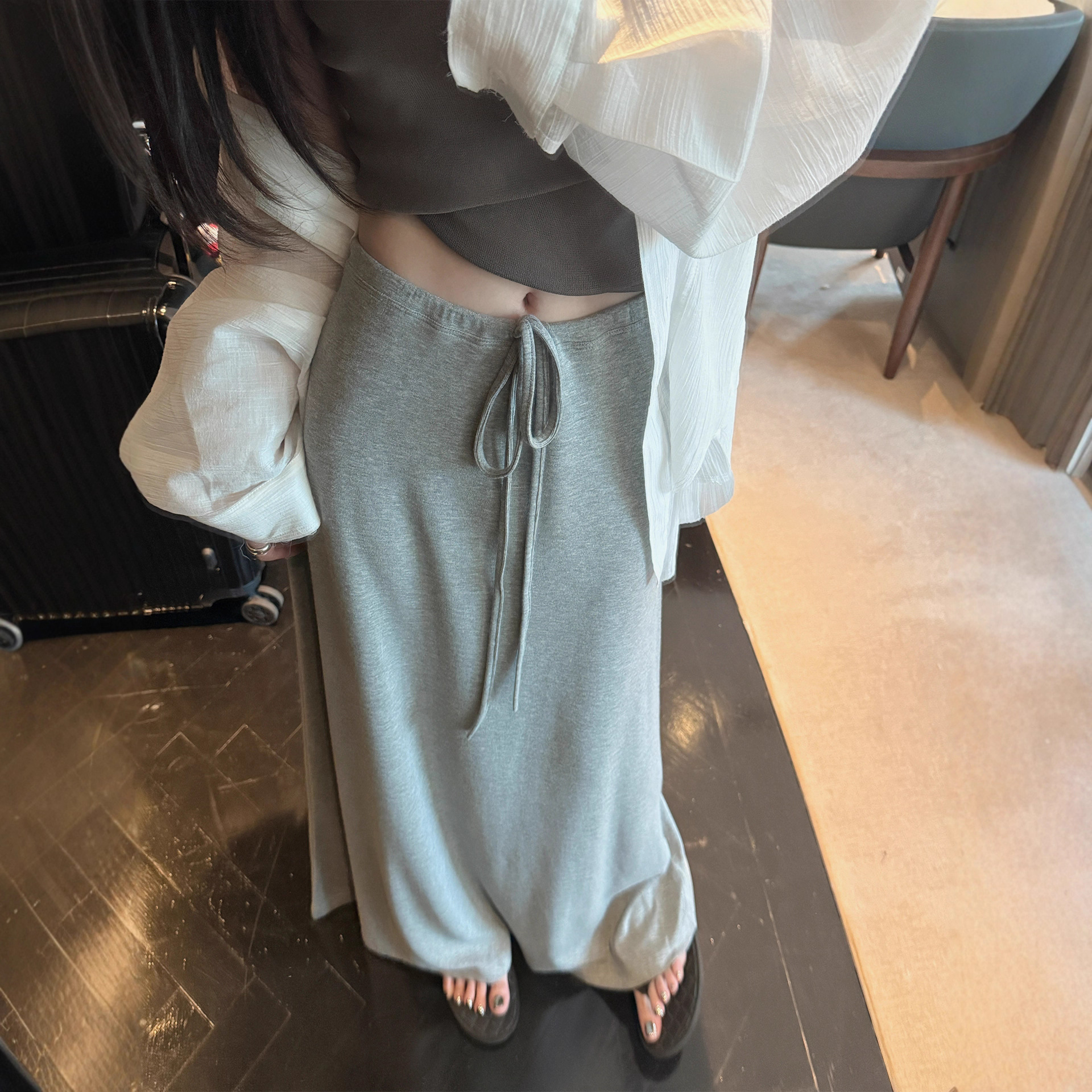 Sugarclawcat Spring and Autumn Soft and Pure Desire Lazy Limited Edition Cool Style Drooping Mask Paper Figure Half Skirt