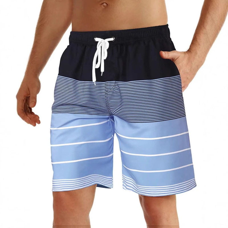 Loose Beach Shorts for Spring and Summer, 3D Printed Pattern Trendy Men's Shorts, Versatile Casual Beach Shorts