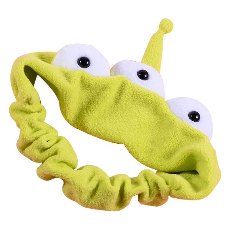 Tres ojos monstruo pelo banda femenina accesorios para el cabello lavado de la cara banda de pelo artefacto venta al por mayor Peluche de ala ancha dibujos animados Otoño e Invierno