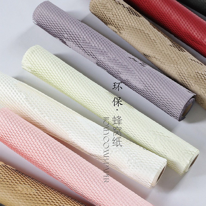 Malla de panal de papel de arte rollo de papel rejilla de panal al por mayor tienda de flores ramo floral forro de papel de embalaje de flores