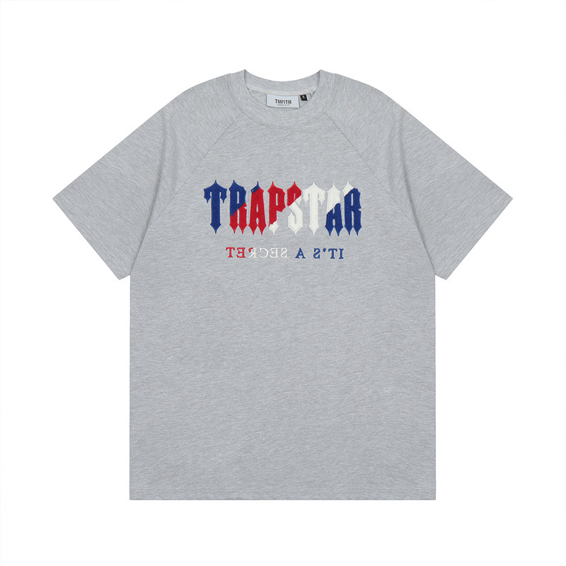 Verano nuevo trapstar Azul Rojo toalla bordado casual suelta traje de manga corta pantalones cortos para hombres y mujeres pareja