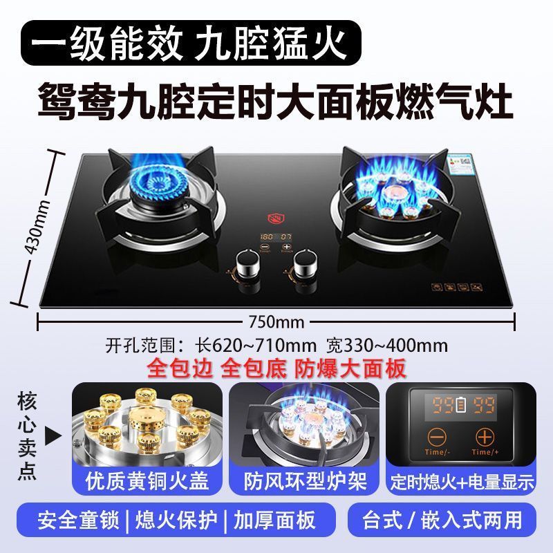 天然气燃气灶家用煤气灶猛火双灶液化气灶台嵌两用灶具跨境|undefined