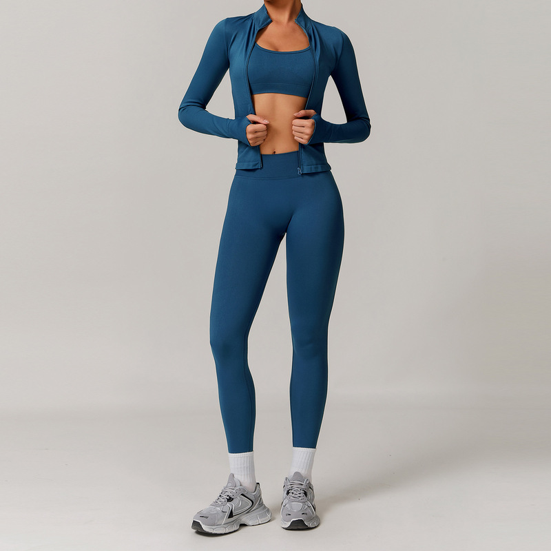 沢創欧米シームレス美背ヨガ服セットランニング速乾ガードルトレーニング服セット女性7137|undefined